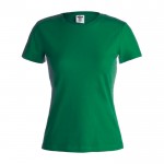 Katoenen dames T-shirts met logo, 150 g/m2 in de kleur groen