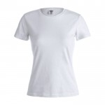 Katoenen dames T-shirt voor reclame in de kleur wit
