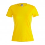 Katoenen dames T-shirt voor reclame in de kleur geel
