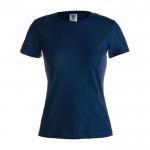 Katoenen dames T-shirt voor reclame in de kleur marineblauw
