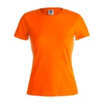 Katoenen dames T-shirt voor reclame in de kleur oranje