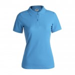 Poloshirts met logo voor vrouwen, 180 g/m2 in de kleur lichtblauw