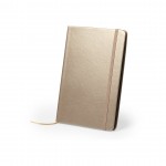 Kunstleren notitieboekjes met metallic look kleur goud