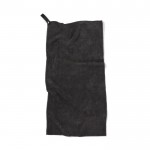 Kleine microvezel sporthanddoeken met logo, 40 x 80 cm kleur zwart