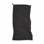 Bedrukte handdoek van gerecycled microvezel, 70 x 140 cm kleur zwart