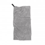 Kleine microvezel sporthanddoeken met logo, 40 x 80 cm kleur grijs