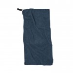 Kleine microvezel sporthanddoeken met logo, 40 x 80 cm kleur blauw