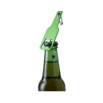 Sleutelhanger en flesopener in flesvorm kleur groen eerste weergave