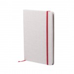 Gepersonaliseerd A5 notitieboekje met katoenen kaft kleur rood
