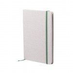 Gepersonaliseerd A5 notitieboekje met katoenen kaft kleur groen