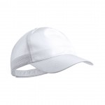 Polyester caps voor merchandising kleur wit