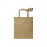 Sealed afgewerkte eco non woven tas bedrukken kleine oplage met logo kleur bruin