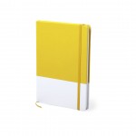 Gepersonaliseerd, tweekleurig notitieboekje A5 kleur geel