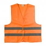 Polyester vest met hoge zichtbaarheid kleur oranje eerste weergave