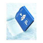 Kunststof parkeertijdkaart met ijskrabber kleur blauw vierde weergave