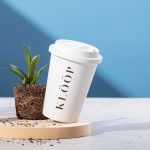 Eco koffiebekers met logo kleur wit weergave 2