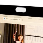 Webcam cover met logo in kleur wit luxe weergave