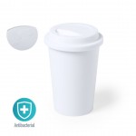 Antibacteriële koffiebekers met logo take away 450 ml kleur wit weergave 2