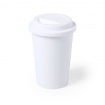 Antibacteriële koffiebekers met logo take away 450 ml kleur wit