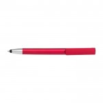 Metallic tactiele pen met mobiele telefoonhouder kleur rood eerste weergave