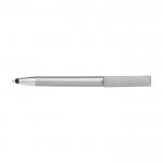 Metallic tactiele pen met mobiele telefoonhouder kleur zilver eerste weergave