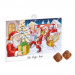 Klassieke adventskalender met 24 melkchocolaatjes A4 kleur wit