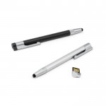 Reclame pennen met touch tip en usb-klikdop zwart en wit