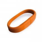 Siliconen usb-armband in leuke kleuren kleur oranje