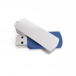 Rechthoekige, draaibare USB stick kleur blauw