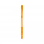 Bamboe promotie pennen met logo kleur oranje