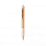Bamboe promotie pennen met logo kleur ivoor tweede weergave