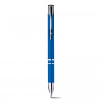 Plastic pen met naam voor reclame kleur blauw