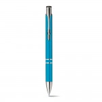 Plastic pen met naam voor reclame kleur lichtblauw