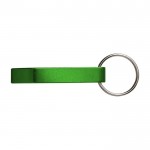 Metalen sleutelhanger met opener kleur groen eerste weergave