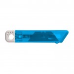 Transparante kunststofsnijder met veiligheidsretour kleur lichtblauw eerste weergave