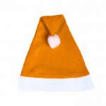 Zachte kerstmuts met logo van polyester kleur oranje eerste weergave