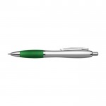 Gerecyclede ABS-pen met rubberen grip en blauwe inkt kleur groen eerste weergave
