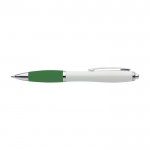 Gerecyclede ABS-pen met rubberen grip en blauwe inkt kleur groen eerste weergave