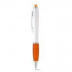Een klassieke pen met witte huls kleur oranje