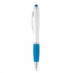 Een klassieke pen met witte huls kleur lichtblauw
