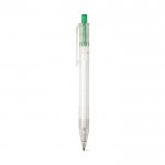Transparante bedrukte pen met gekleurde drukknop kleur groen