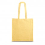 Gerecycled katoenen tas met logo, 140 g/m2 kleur geel eerste weergave