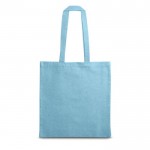 Gerecycled katoenen tas met logo, 140 g/m2 kleur lichtblauw eerste weergave