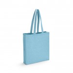 Gerecycled katoenen tas met logo, 140 g/m2 kleur lichtblauw