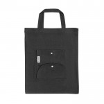Opvouwbare katoenen tas met ingebouwde hoes 140 g/m2 kleur zwart