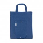 Opvouwbare katoenen tas met ingebouwde hoes 140 g/m2 kleur blauw
