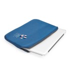 Aantrekkelijke laptophoes met logo kleur blauw met logo