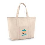 Katoenen strandtas  voor je klanten kleur ivoor met logo