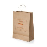Medium papieren tas met logo voor reclame kleur bruin met logo