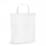 Non-woven tote bag met korte hengsels 80 gr/m2 kleur wit